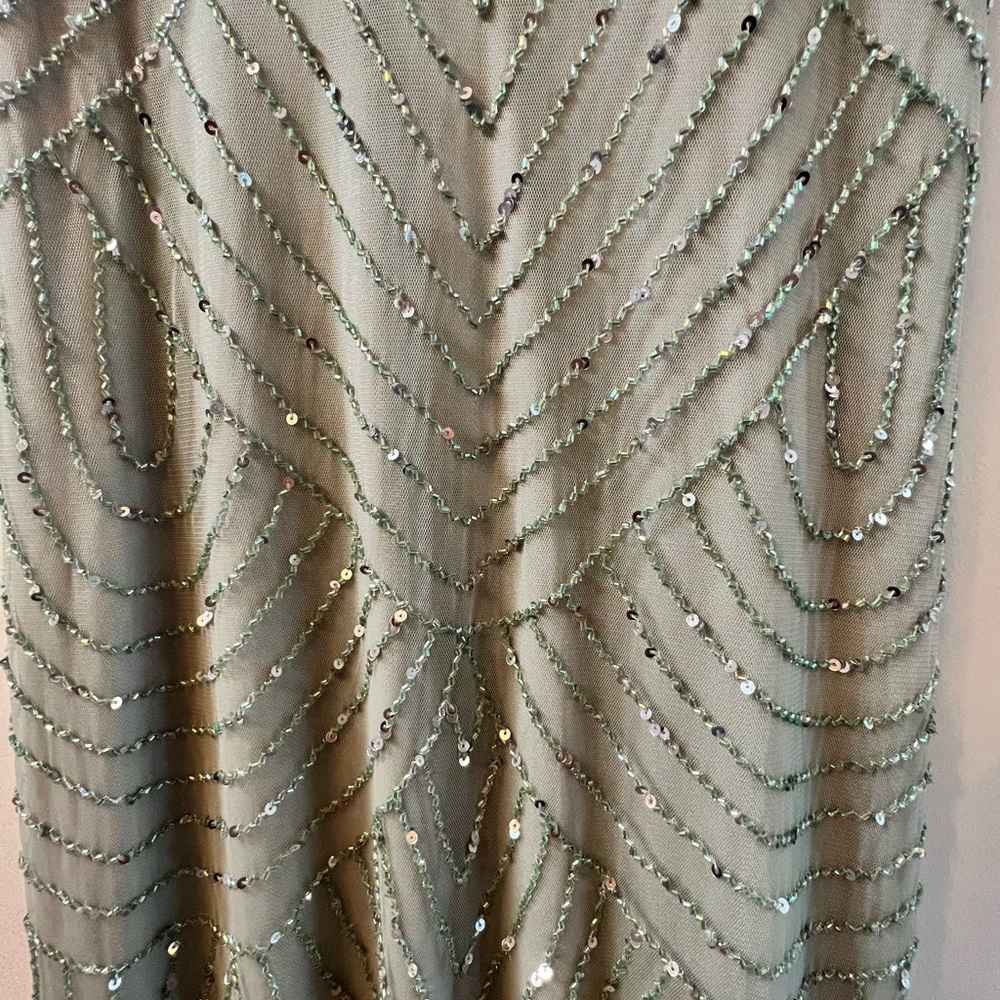 Adrianna Papell Art Deco Beaded Blouson Gown, Mint, size 4 - Picture 4 of 6